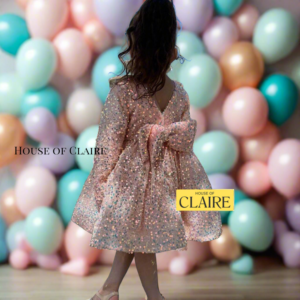 House of Claire - Princess Pink Kids Party wear dresses Best Sellers Premium Online Baby Kids dresses in India Baptism dress in Bangalore Baby shops near me Wedding Dresses for Kids Party wear Blue and Pastel Pink Girls dress