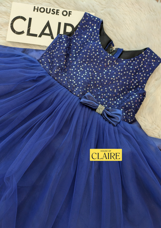 www.houseofclaire.com Royal blue party wear for baby girls 1st birthday or 2nd birthday Kids Online Best party wear Birthday dresses online in India Bangalore Party wear kids dresses by House of Claire is best in Kidswear for baby girls birthday dress 