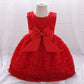 houseofclaire.com Cherry Red Ruffle Baby bow party dress